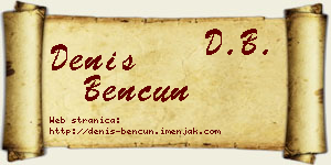 Denis Bencun vizit kartica